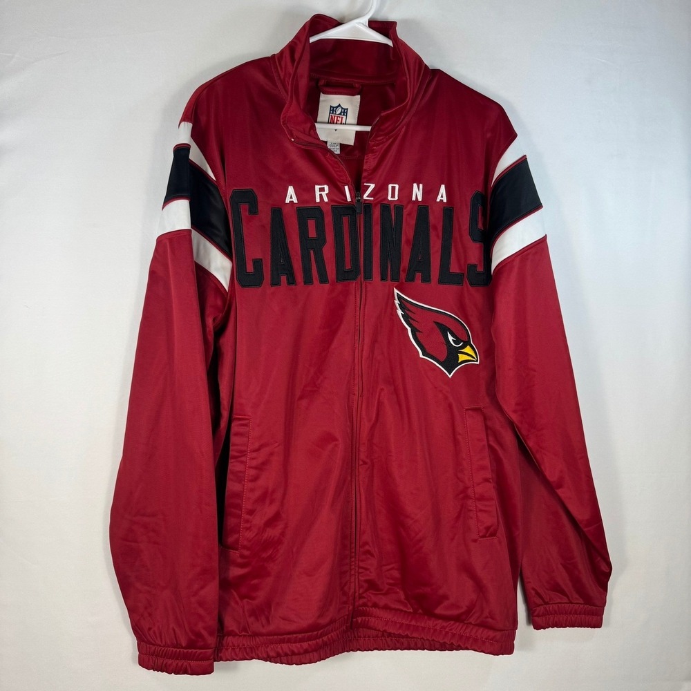 NFL Arizona Cardinals Mens Full Zip Track Jacket Red Large Embroidered Logo
